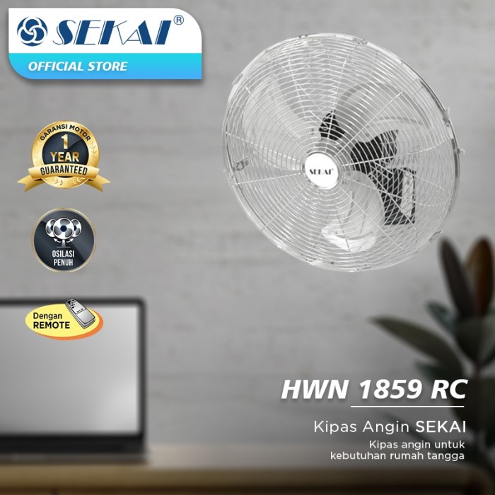 Sekai Kipas Angin Dinding Wall Fan Tornado 18 Inch - HWN 1859 RC | HWN1859RC